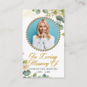 ユーカリ開花写真葬儀祈りの言葉カード 名刺 (正面)