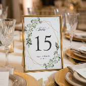 ユーカリ離れのジオメト結婚リーのテーブル番号 出欠カード