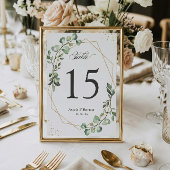 ユーカリ離れのジオメト結婚リーのテーブル番号 出欠カード