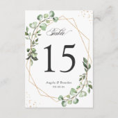 ユーカリ離れのジオメト結婚リーのテーブル番号 出欠カード (裏面)