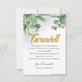 ユーカリ離れの同僚の別れカード サンキューカード (正面)