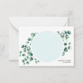 ユーカリ離れグリーパーソナライズされたノートカード ノートカード (正面)
