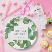 ユーカリ離れスグリーンリーブライダルシャワー ペーパープレート (パーティー)