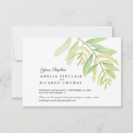 ユーカリ離れスグリー結婚ウォーター 出欠カード