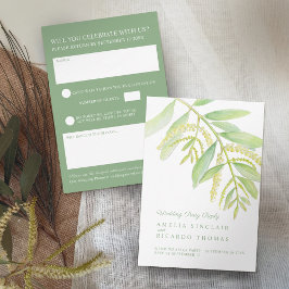 ユーカリ離れスグリー結婚ウォーター 出欠カード