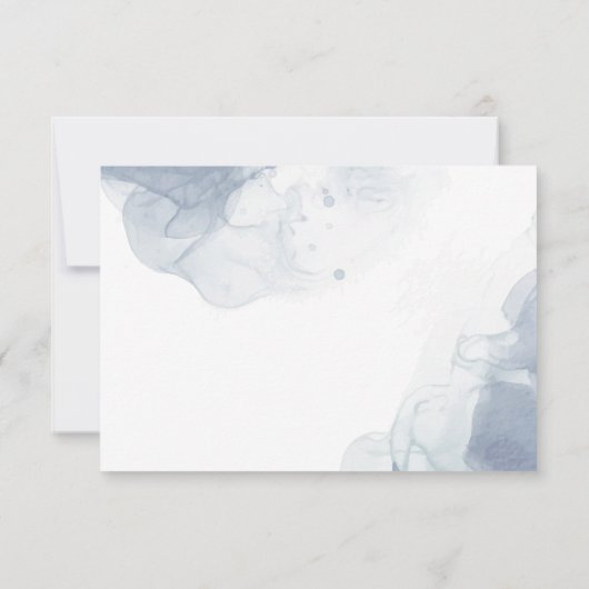 ユーカリ離れスダスティブルーエレガントな結婚式 出欠カード (裏面)