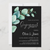 ユーカリ離れスフォトブラック婚約パーティ 招待状 (正面)