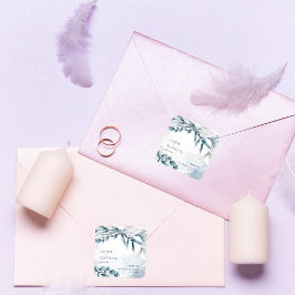 ユーカリ離れス・ダスティー結婚・ブルー スクエアシール