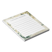 ユーカリ離れパーソナライズされたの名が並んだ ノートパッド (アングル)