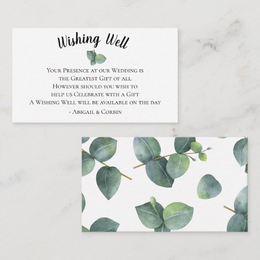 ユーカリ離れプ結婚スの願い井戸 エンクロージャーカード (正面/裏面)
