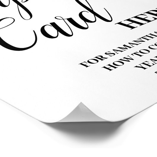 ユーカリ離れレシピカードここに標識 ポスター (角)