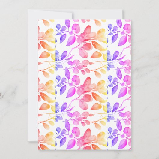 ユーカリ離れ抽象芸術アートピンクモダン結婚ズ 招待状 (裏面)