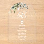ユーカリ離れ結婚のアーチ座席表 アクリル招待状 (正面)