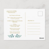 ユーカリ離れ結婚フローラズの日付の変更 ポストカード (裏面)