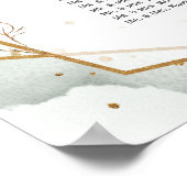 ユーカリ離れ金ゴールドの結婚シーティングチャート ポスター (角)