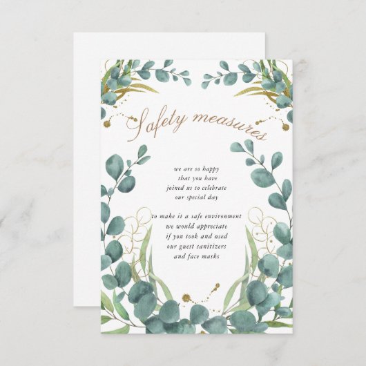 ユーカリ離れ金ゴールドの結婚安全対策 エンクロージャーカード (正面/裏面)