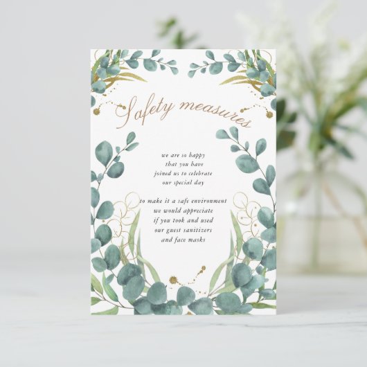 ユーカリ離れ金ゴールドの結婚安全対策 エンクロージャーカード (スタンド正面)