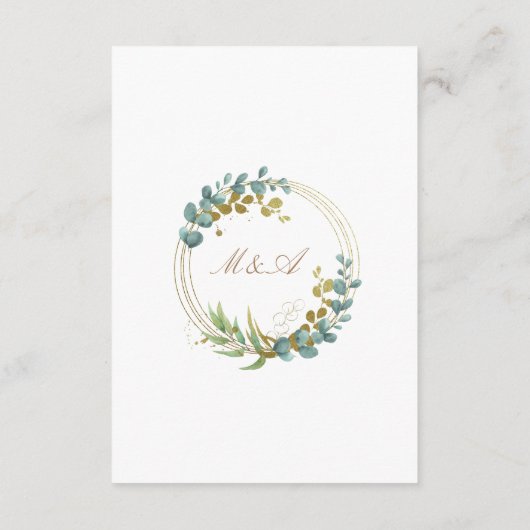 ユーカリ離れ金ゴールドの結婚安全対策 エンクロージャーカード (裏面)