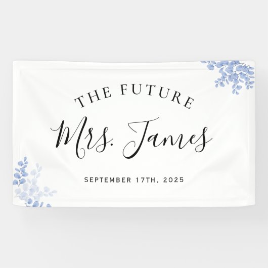 ユーカリ離れ金ゴールドダスティブルーウェディングパーティー 横断幕 (横)