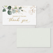 ユーカリ離れ金ゴールドフローラサンキューカード 名刺 (正面/裏面)