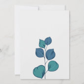 ユーカリ青葉青エレガント素地 招待状 (裏面)