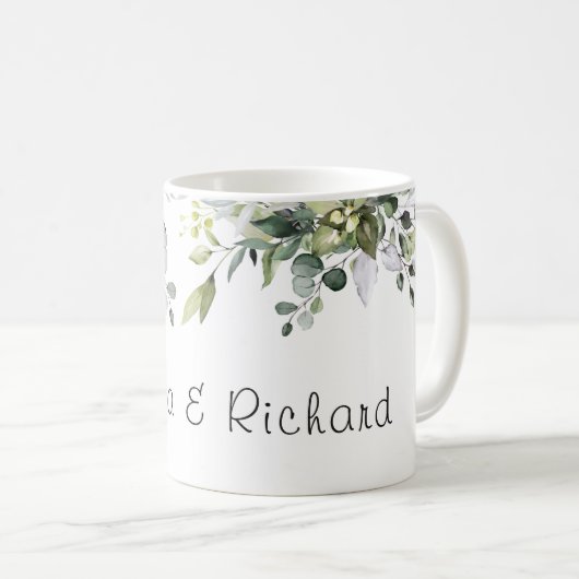 ユーカリ魅力的フェミニンマグ コーヒーマグカップ (正面右)