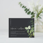 ユーカリ黒い葉の水色日付を保存 案内ポストカード (スタンド正面)