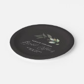 ユーカリ黒金ゴールドブライダルシャワー紙プレート ペーパープレート (アングル)