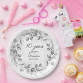 ユーカリ10th結婚スズ記念日 ペーパープレート (パーティー)