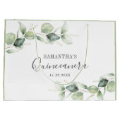 ユーカリ15誕生日グリーンリーキンセアニェラ ラージペーパーバッグ (裏面)