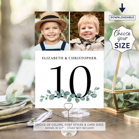 ユーカリ2写真結婚表番号記号 招待状