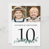 ユーカリ2写真結婚表番号記号 招待状 (裏面)