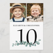 ユーカリ2写真結婚表番号記号 招待状 (正面)