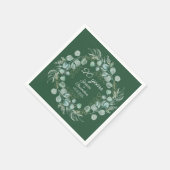 ユーカリ20thエメラルド結婚の記念日 スタンダードカクテルナプキン (角)