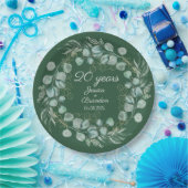 ユーカリ20thエメラルド結婚の記念日 ペーパープレート (パーティー)