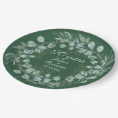 ユーカリ20thエメラルド結婚の記念日 ペーパープレート (アングル)