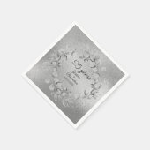 ユーカリ25結婚th Silver記念日 スタンダードカクテルナプキン (角)