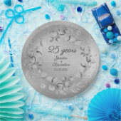 ユーカリ25結婚th Silver記念日 ペーパープレート (パーティー)