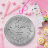 ユーカリ25結婚th Silver記念日 ペーパープレート (パーティー)