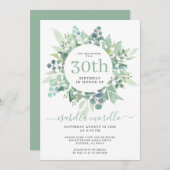 ユーカリ30th誕生日招待状 招待状 (正面/裏面)