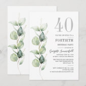 ユーカリ40th誕生日パーティー 招待状 (正面/裏面)