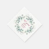 ユーカリ40th赤ルビー結婚の記念日 スタンダードカクテルナプキン (角)