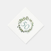 ユーカリ50誕生日 スタンダードカクテルナプキン (角)