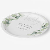 ユーカリ60th大人の誕生日パーティー ペーパープレート (アングル)