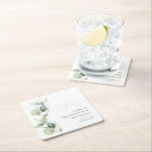 ユーカリ80誕生日水彩 スクエアペーパーコースター (インサイチュ)