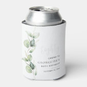 ユーカリ80誕生日水彩 缶クーラー (缶正面)