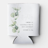 ユーカリ80誕生日水彩 缶クーラー (正面)