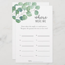 ユーカリ – どこに私たちはブライダルシャワーゲーム