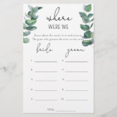 ユーカリ – どこに私たちはブライダルシャワーゲーム (正面)