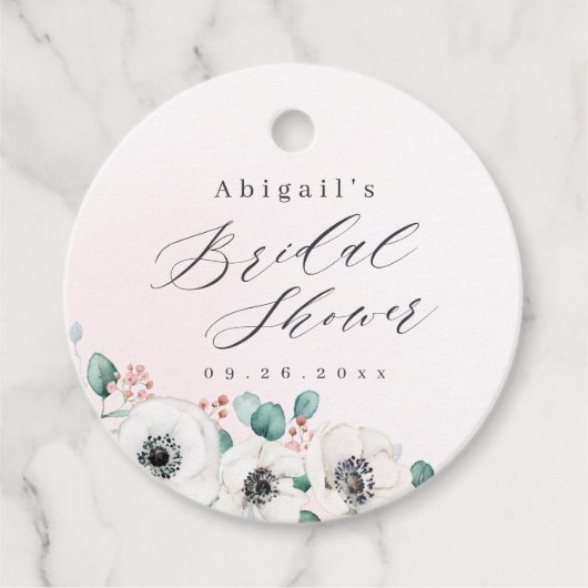 ユーカリ・アネモンフローラ素朴ブライダルシャワー フェイバータグ (正面)